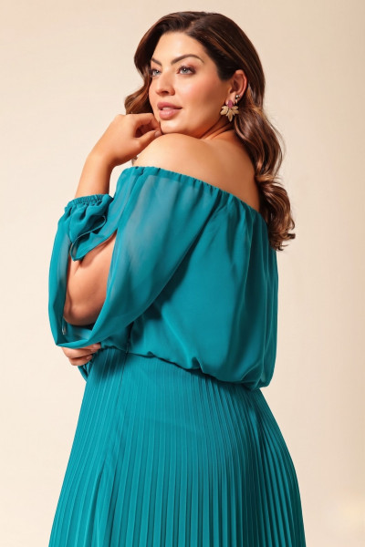 Vestido de Festa Longo Plus Size Verde Esmeralda Rubi Ladydress