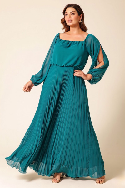 Vestido de Festa Longo Plus Size Verde Esmeralda Rubi Ladydress