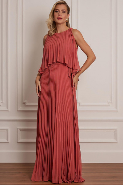 Vestido Longo Zélia Terracota