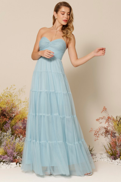 Vestido Longo Antonela Azul Serenity
