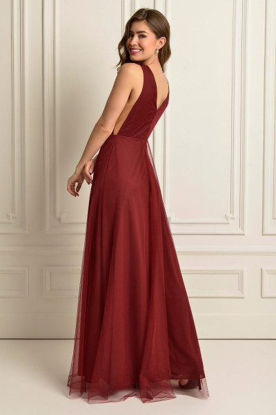 Vestido Longo Samanta Marsala
