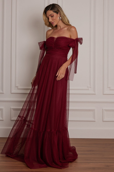 Vestido Longo Alessandra Marsala