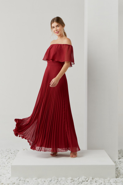 Vestido Longo Rafaela Marsala