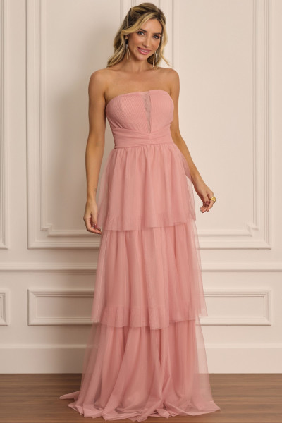 Vestido de Festa Longo Rosa Isadora