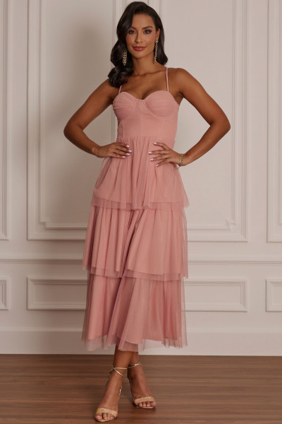 Vestido Midi Jordania Rosa