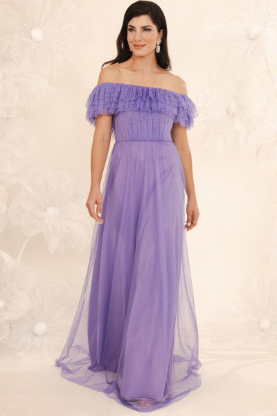 Vestido de Festa Longo Roxo Liliana