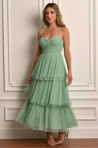 Vestido Midi Jordania Verde Menta