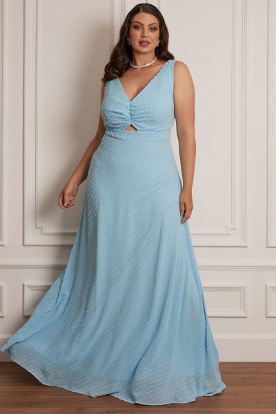 Vestido Longo Ester Azul Serenity