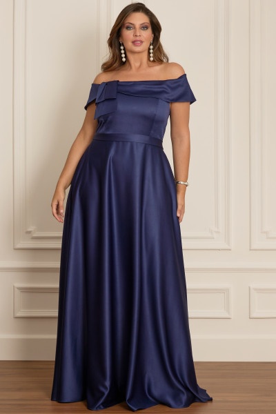 Vestido de Festa Longo Azul Marinho Violeta