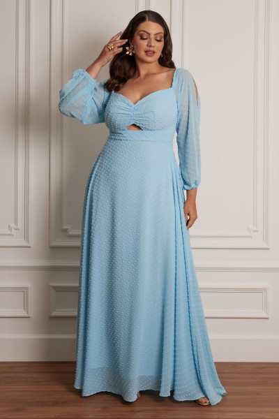 Vestido Longo Camila Azul Serenity