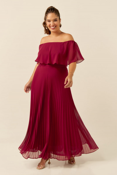 Vestido Longo Rafaela Marsala
