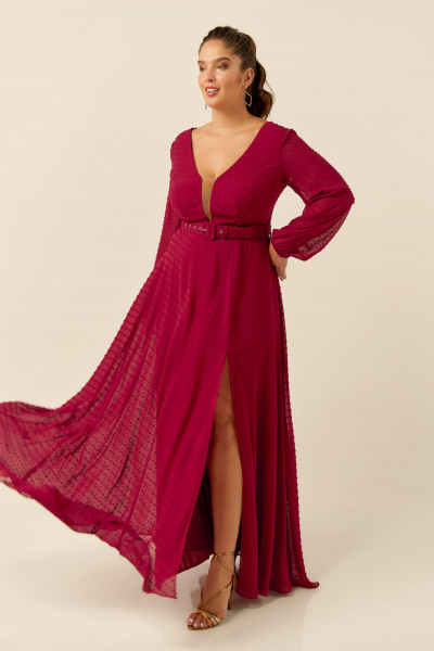 Vestido Longo Monique Marsala