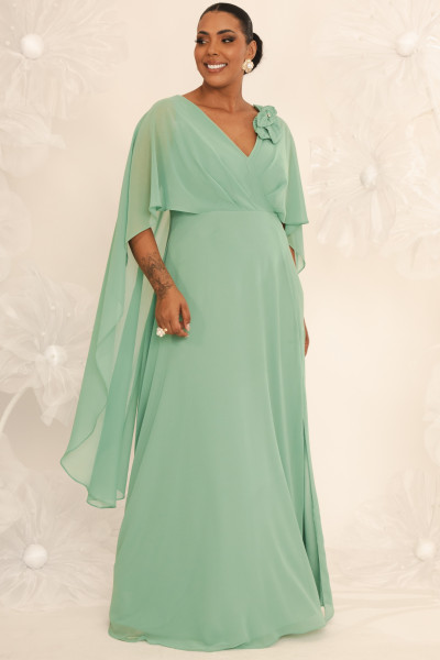 Vestido de Festa Longo Verde Menta Dakota