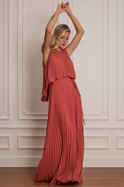 Vestido Longo Zélia Terracota
