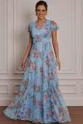 Vestido Longo Estampado Maju Azul Serenity