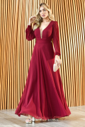 Vestido Longo Paloma Marsala