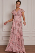 Vestido Longo Estampado Maju Rosa