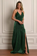 Vestido Longo Donatela Verde Esmeralda