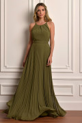 Vestido Longo Cintia Verde Oliva