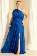 Vestido de Festa Longo Plus Size Azul Royal Judy