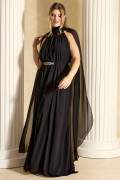 Vestido de Festa Longo Plus Size Preto July