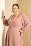 Vestido de Festa Longo Plus Size Rose Priscila