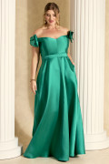 Vestido de Festa Longo Plus Size Verde Esmeralda Petra