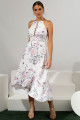 Vestido Midi Estampado Daiana Off White