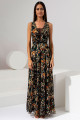 Vestido Longo Estampado Carla Preto