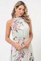 Vestido Midi Estampado Fernanda Verde Menta