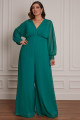 Macacão Festa Madrinha Plus Size Verde Esmeralda   Longo Ladydress