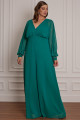 Macacão Festa Madrinha Plus Size Verde Esmeralda   Longo Ladydress