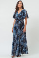 Vestido Longo Estampado Liliane Azul
