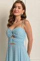 Vestido Festa Madrinha  Azul Serenity   Longo Ladydress