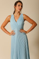 Vestido Festa Madrinha  Azul Serenity  busto plissado Longo Ladydress