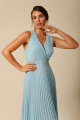 Vestido Festa Madrinha  Azul Serenity  busto plissado Longo Ladydress