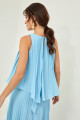 Vestido Festa Madrinha  Azul Serenity  plissado discreto Longo Ladydress