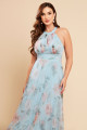 Vestido de Festa Longo Estampado Azul Serenity Isabela Ladydress