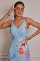 Vestido Festa Madrinha  Azul Serenity Estampado  Longo Ladydress
