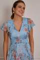 Vestido Festa Madrinha  Azul Serenity Estampado  Longo Ladydress