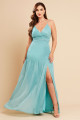Vestido de Festa Longo Azul Tiffany Donatela Ladydress