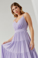 Vestido Festa Madrinha  Lavanda  Crepe Longo Ladydress