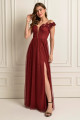 Vestido Festa Madrinha  Marsala   Longo Ladydress