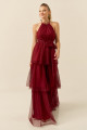Vestido Festa Madrinha  Marsala   Longo Ladydress