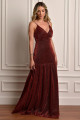 Vestido Festa Madrinha  Marsala   Longo Ladydress