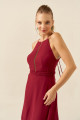 Vestido Festa Madrinha  Marsala  decote  Midi Ladydress