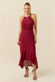 Vestido Festa Madrinha  Marsala  decote  Midi Ladydress