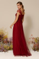 Vestido Festa Madrinha  Marsala  decote coração Longo Ladydress
