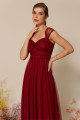 Vestido Festa Madrinha  Marsala  decote coração Longo Ladydress