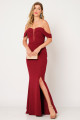 Vestido Festa Madrinha  Marsala  decote Longo Ladydress